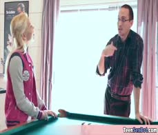 Playing pool with extra tiny Marsha can lead to a quick fuck session No complains tho