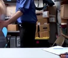 Cute blonde shoplifter gets her ass dicked