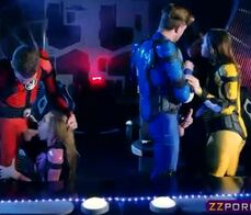 Power Rangers cosplay and group fuck with pornstars