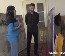 Busty Muslim negotiates with sex