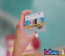 Petite Katie Kush posing by the pool and sexy babe enjoyed hot striptease