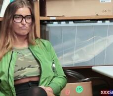 Geeky busty shoplifter chick gets punish fucked hard