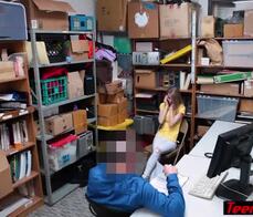 Crying small titted russian teen thief punish fucked