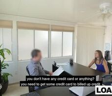 College teen fucks in an office to get a loan approved