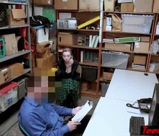 Emo teen thief with piercings fucked by a mall cop