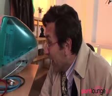 Boss babe with big tits gets fingered