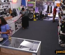 Woman with glasses railed by pawn dude