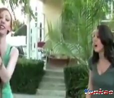 Girl handcuffed to tree gets pants pulled down