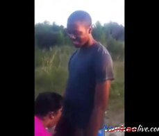 Chubby peaches blows lucky guy bend over car