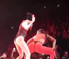 Miley Cyrus turns on the staff with her ass