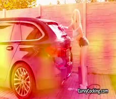 Titty fucking big tit car cleaning girlfriend