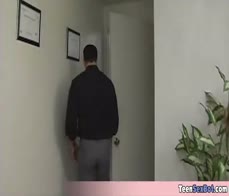 Teen with cute braids gets a punish fuck from her teacher in the secret back room