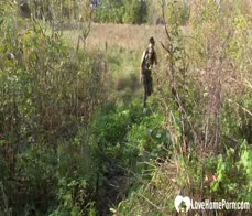 Sucking my boner in a nice field