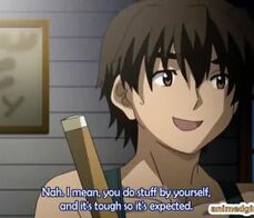 Anime con una caruccia giapponese che succhia un grande cazzo