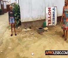 Amateur African lesbian Trisha and big boobed GFs loving threesome sex