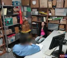 Girl next door caught stealing and fucked by the security