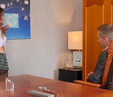 LA COCHONNE - Wild pussy & ass fuck in the principal's office with French Mina Sauvage