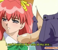 Horny redhead in hentai