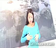 Little Lupe masturbate pussy with dildo lover