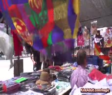 Blonde Molly Saint Rose led around on a leash and fucked in a local public bar