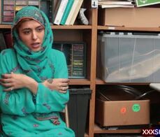 Cute shoplifter chick in a hijab got fucked roughly