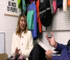 Hard pounding of super fit Asian thief at the office