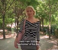 LA COCHONNE - Lusty French Mademoiselle Justine loves DP and double pussy in MMF action