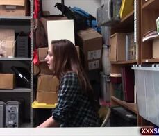 Redhead teen shoplifter punish fucked by in the office