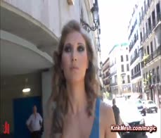 Cristal Cherry dressed in a sheer attire and fucked in public outdoor