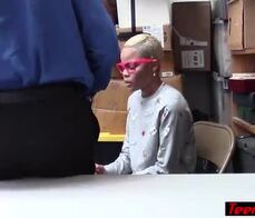 Security guard fucks hard dog leashed ebony teen thief