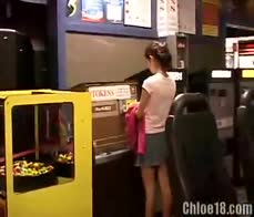 Teen fingers herself in her car