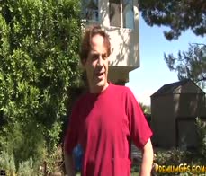 Bukkake blonde showered in hot thick cum