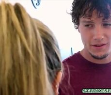 Beautiful MILF fucked by her stepson because husband is busy