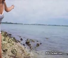 Beach pick up leads to hot ebony pussy fuck
