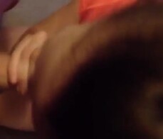 Deepthroat blowjob from busty girlfriend