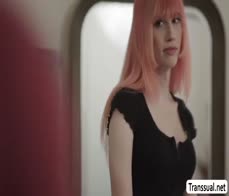 Shemale babe Mimi Oh barebacked by her black stepbrother