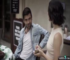 Petite naive waitress Lucky Fate fucked in the ass roughly by her client