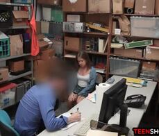 Mall cop fucks chubby amateur teen he caught shoplifting