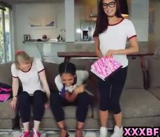 Hot college teens having groupsex with the new boy