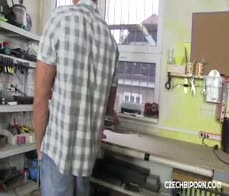 Hot threesome with colleague and girlfriend