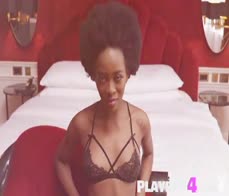 Sweet curly black MILF Alicia posing naked and exposed perfect petite body